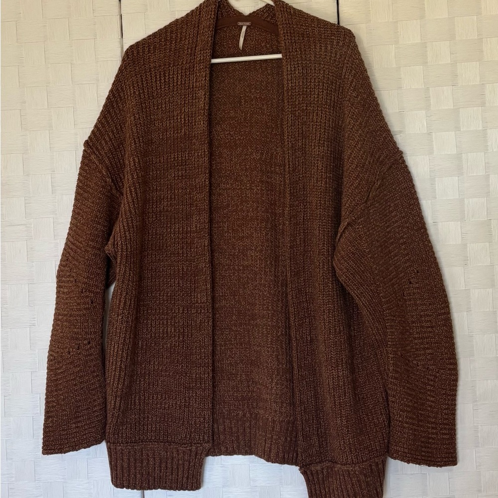 Free People Cardigan Sweater Cable Knit Boho